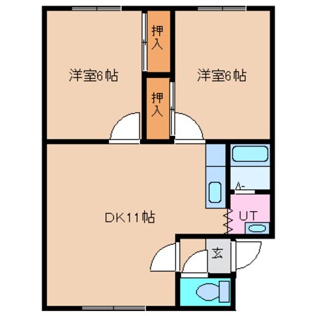 岩見沢駅 バス15分  ４条東１３丁目下車：停歩2分 2階の物件間取画像